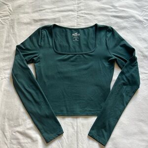 Hollister Women's Teal Long Sleeve Blouse